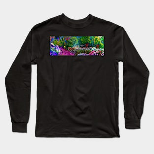 An oil painting of a wombat in a flower garden Long Sleeve T-Shirt